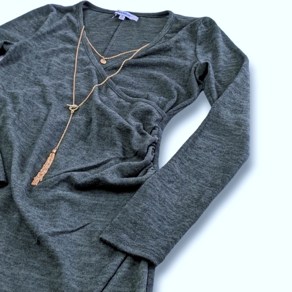 Bailey Blue | Surplice Bodycon Mini Dress+Attached Chain Necklace NWOT - Picture 4 of 15